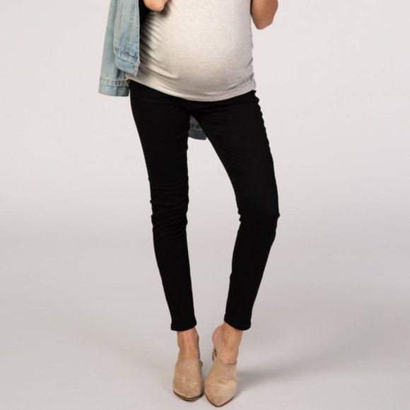 PinkBlush Black Maternity Skinny Jeans - Picture 1 of 3